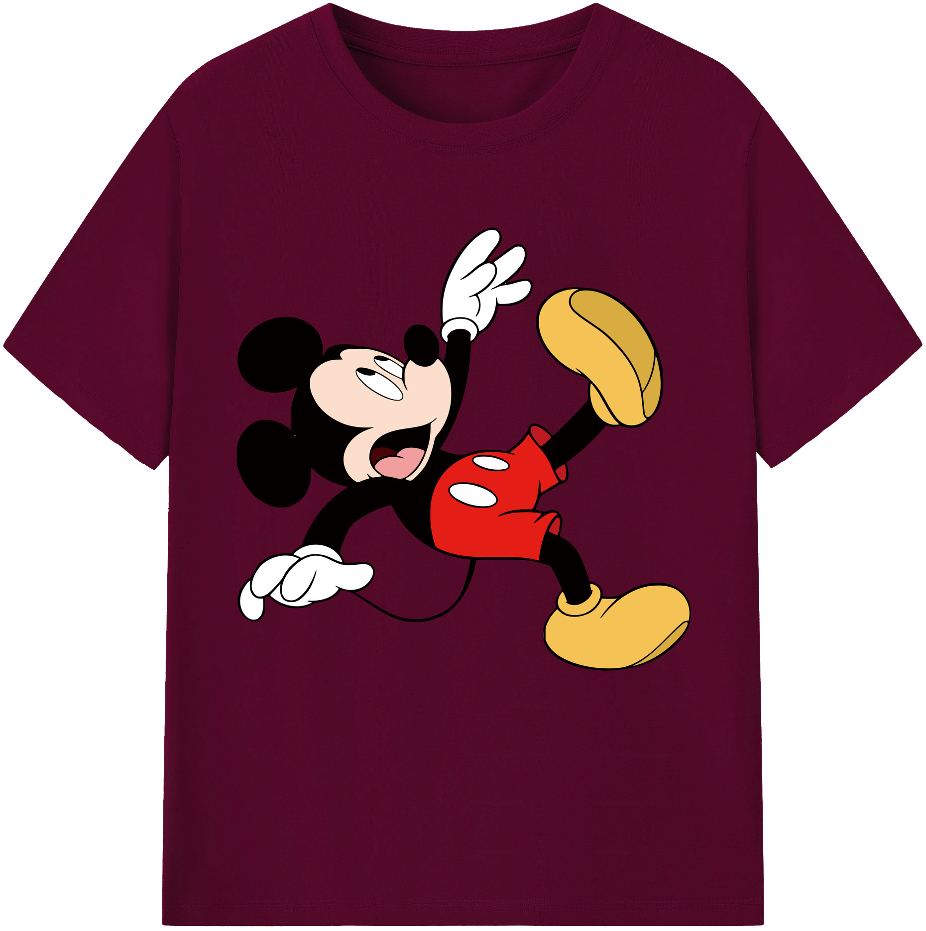 （画像用） ミッキーマウス Mickey Mouse レディースカジュアルプリントTシャツ（綿100％）